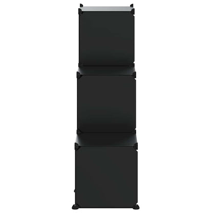 vidaXL Storage Cube Organiser with 6 Cubes Black PP