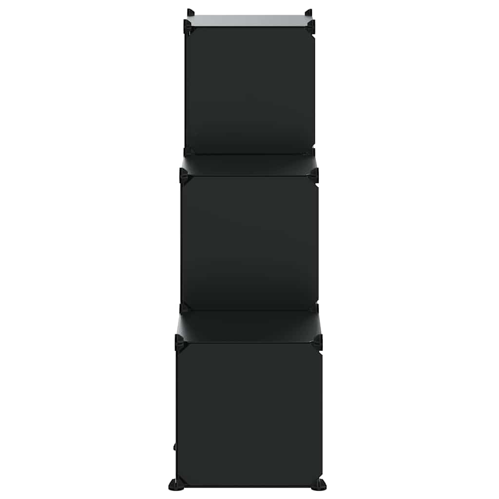 vidaXL Storage Cube Organiser with 6 Cubes Black PP