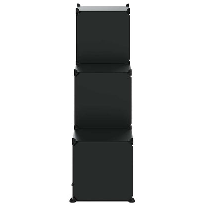vidaXL Storage Cube Organiser with 6 Cubes Black PP
