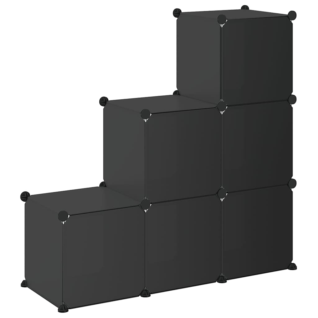 vidaXL Storage Cube Organiser | Black | PP Plastic, Steel | Medium | Stackable