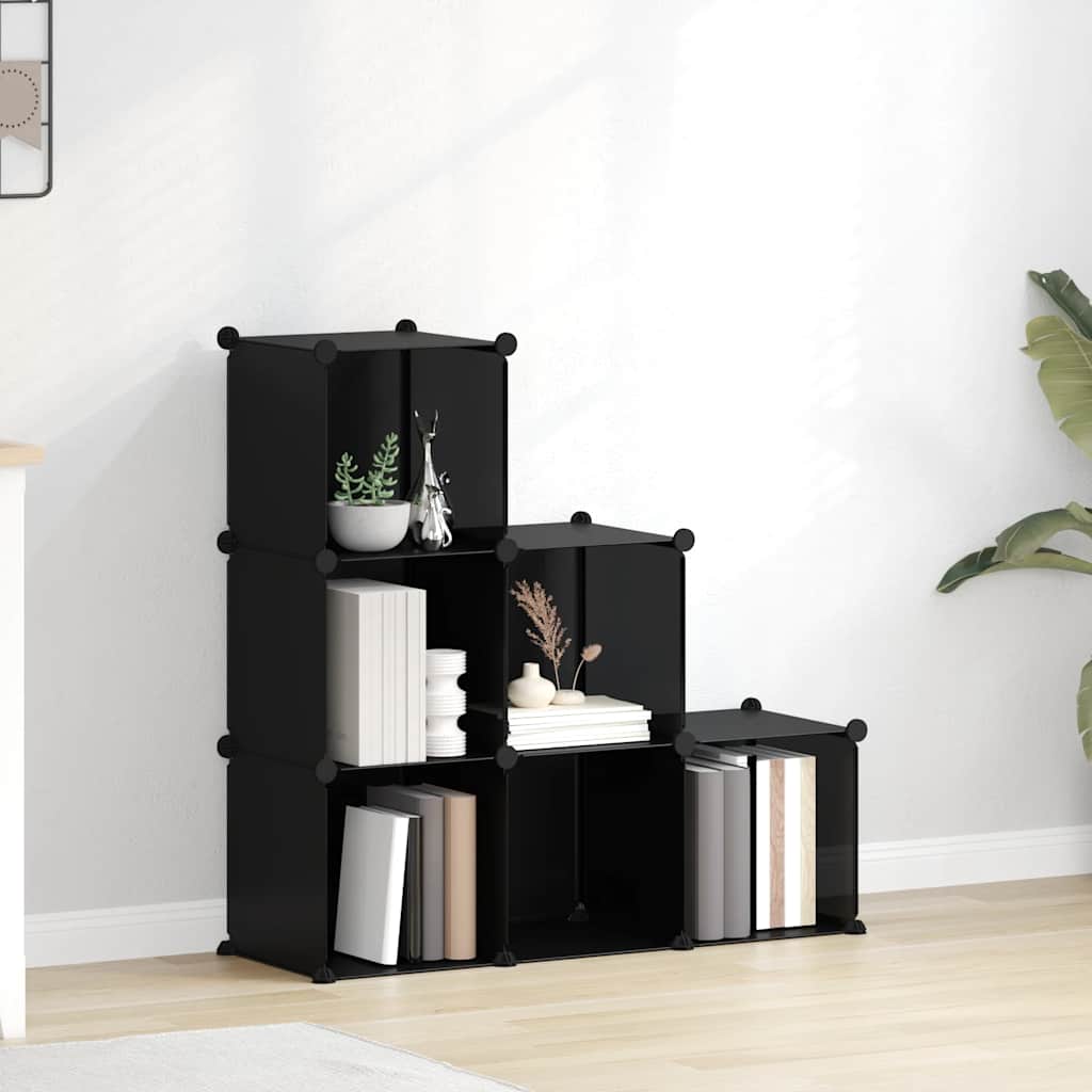 vidaXL Storage Cube Organiser | Black | PP Plastic, Steel | Medium | Stackable