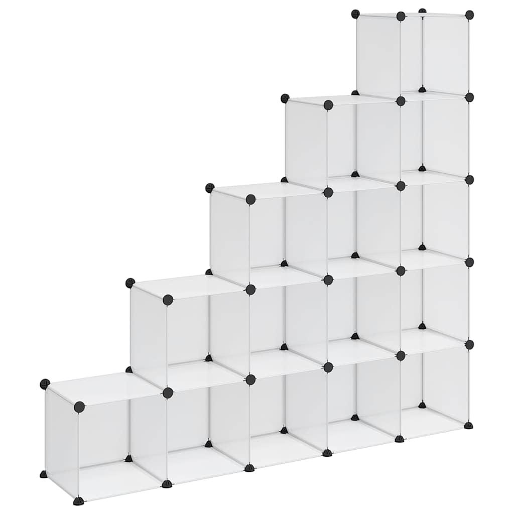 vidaXL Storage Cube Organiser with 15 Cubes Transparent PP