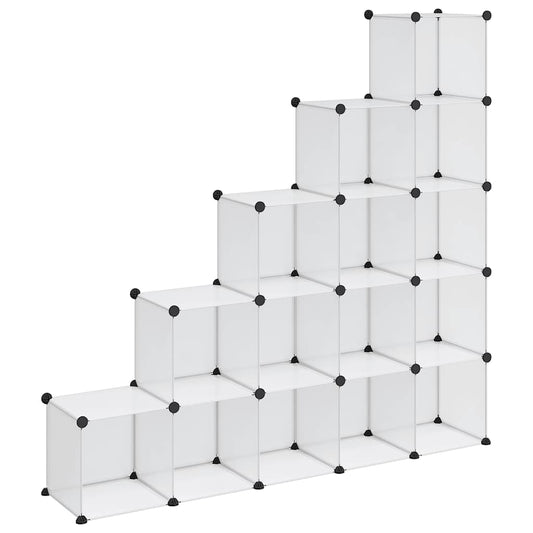 vidaXL Storage Cube Organiser with 15 Cubes Transparent PP