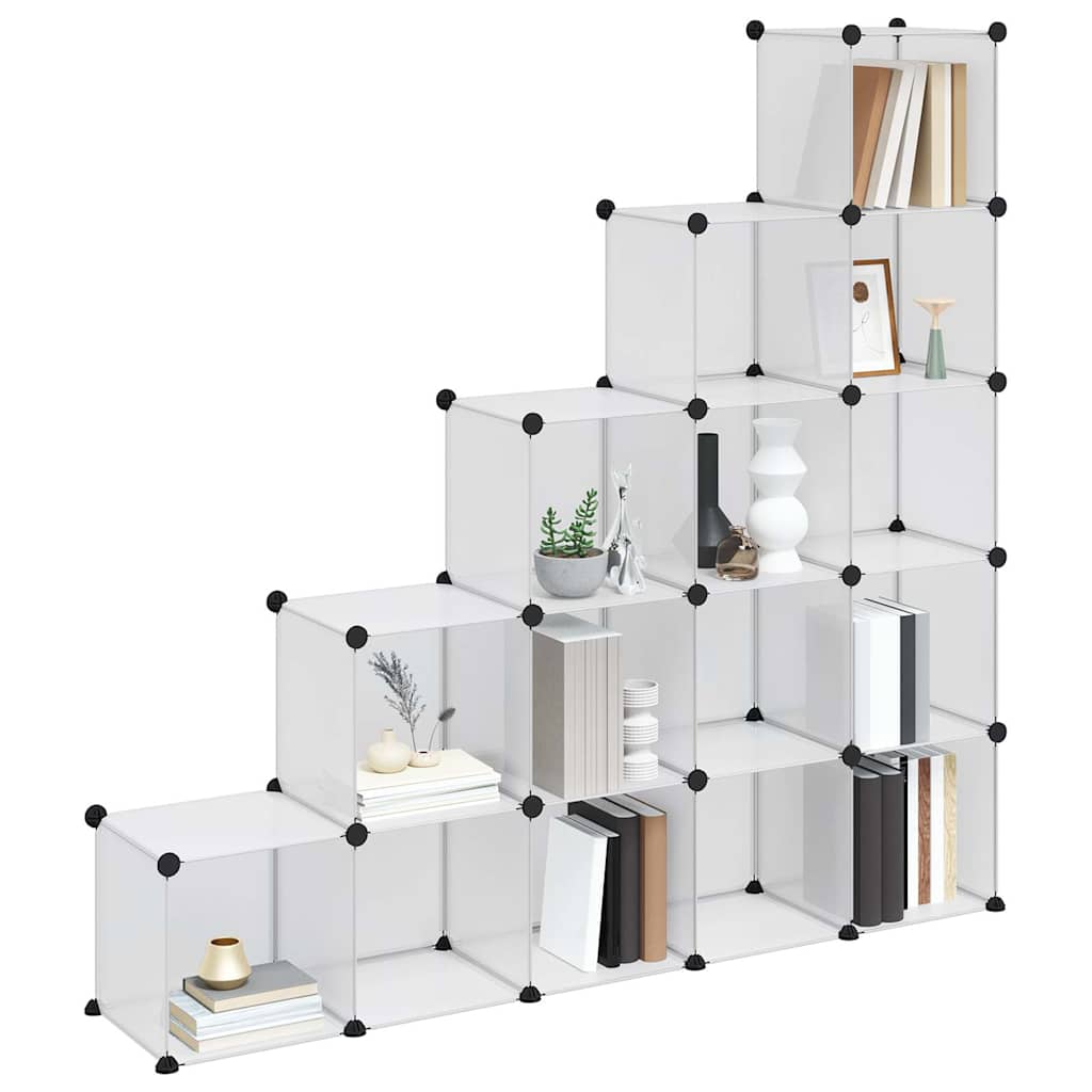vidaXL Storage Cube Organiser with 15 Cubes Transparent PP