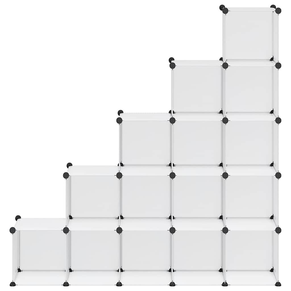 vidaXL Storage Cube Organiser with 15 Cubes Transparent PP