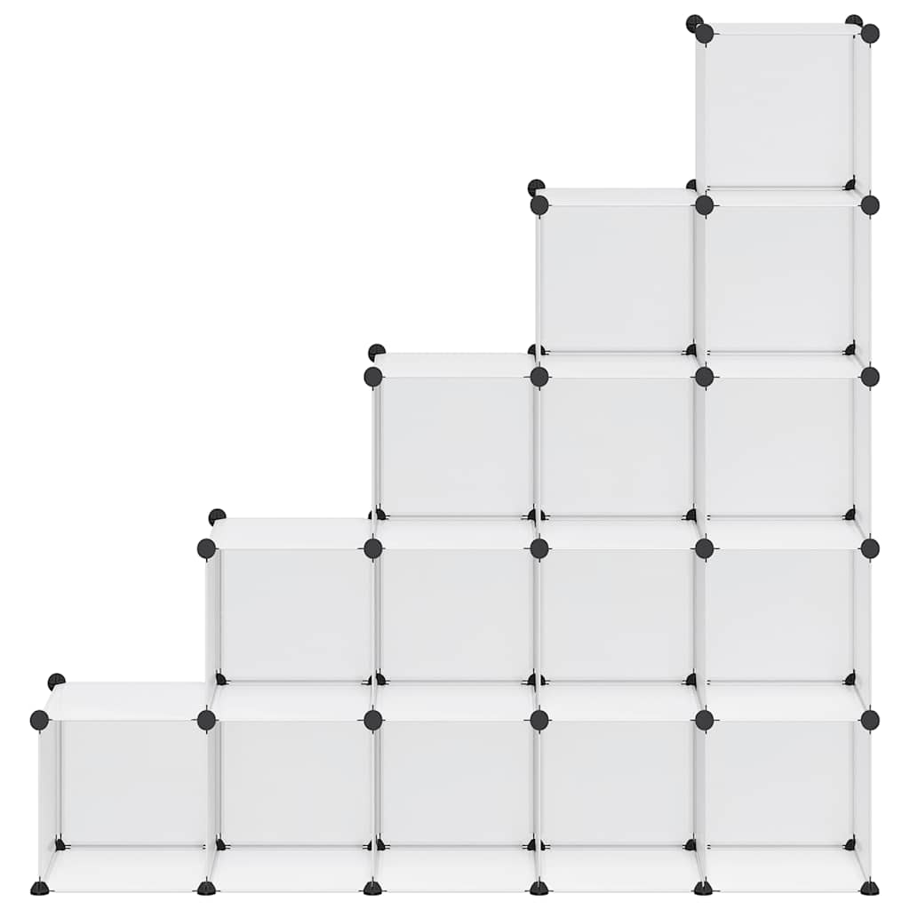 vidaXL Storage Cube Organiser with 15 Cubes Transparent PP