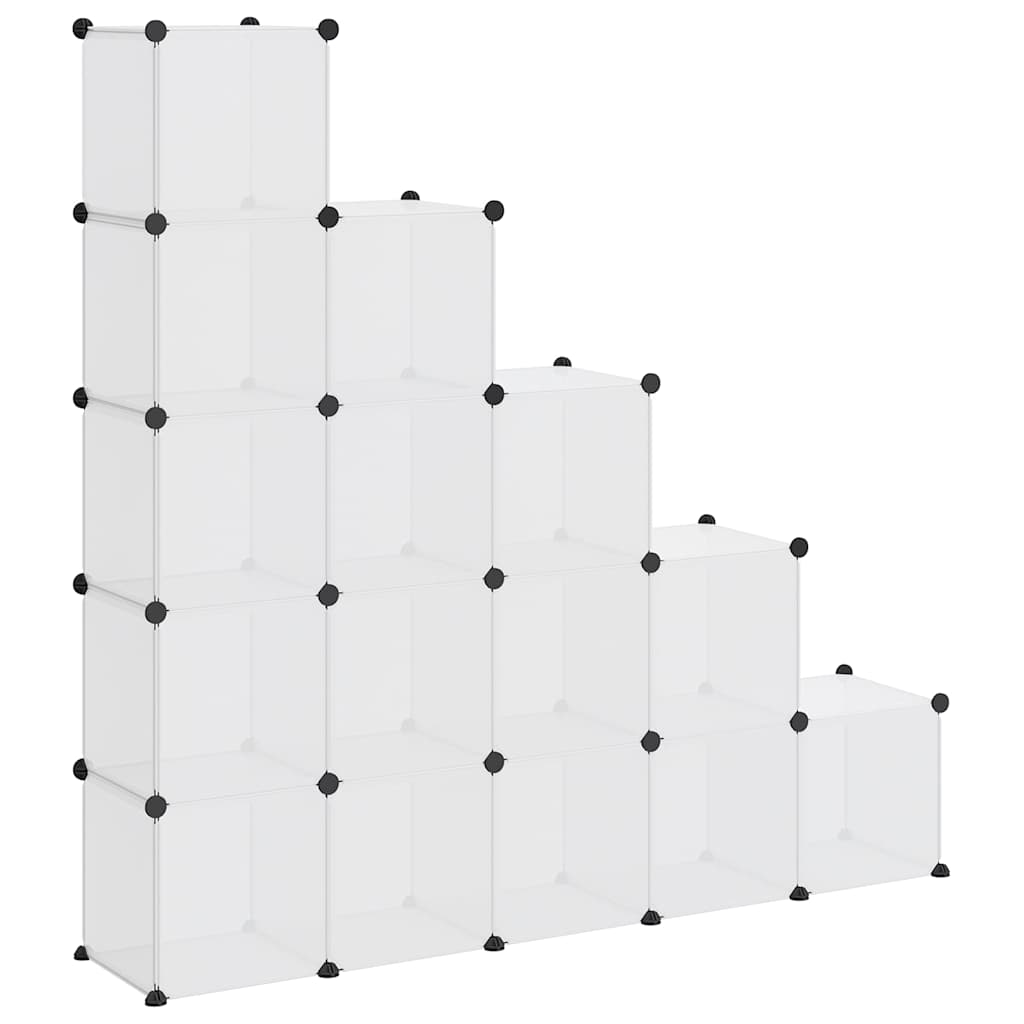 vidaXL Storage Cube Organiser with 15 Cubes Transparent PP