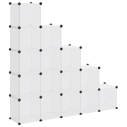 vidaXL Storage Cube Organiser with 15 Cubes Transparent PP