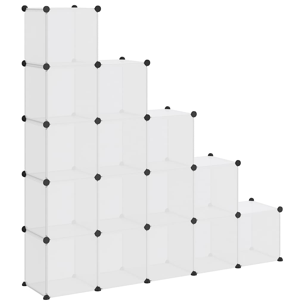 vidaXL Storage Cube Organiser with 15 Cubes Transparent PP