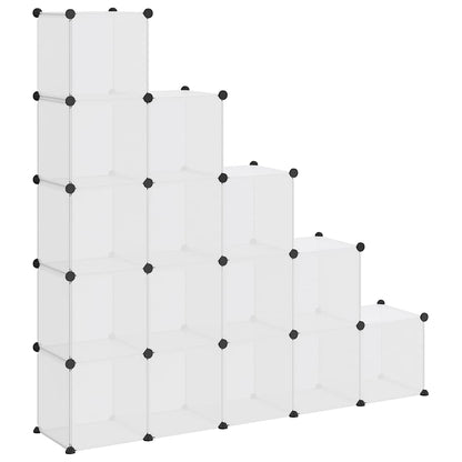 vidaXL Storage Cube Organiser with 15 Cubes Transparent PP