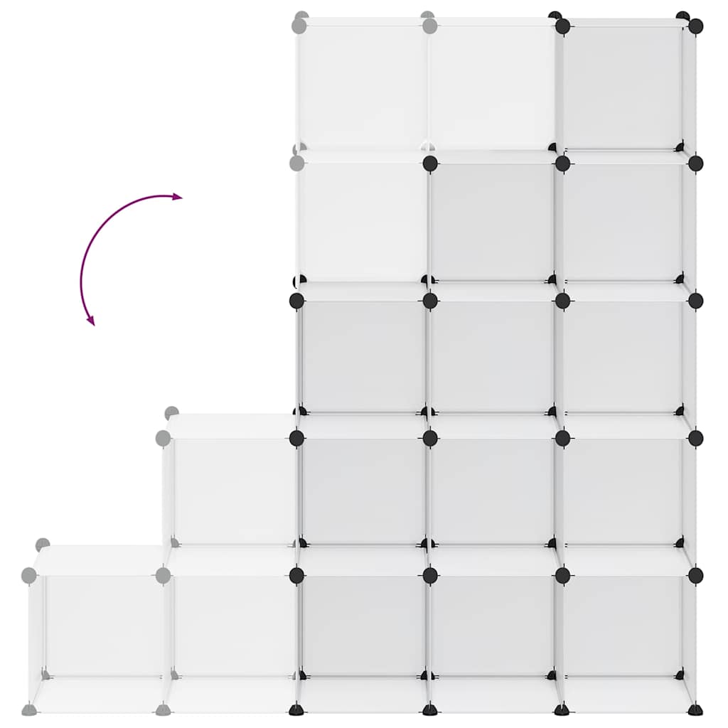 vidaXL Storage Cube Organiser with 15 Cubes Transparent PP