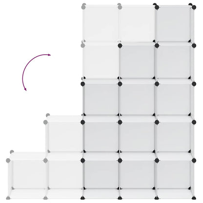 vidaXL Storage Cube Organiser with 15 Cubes Transparent PP