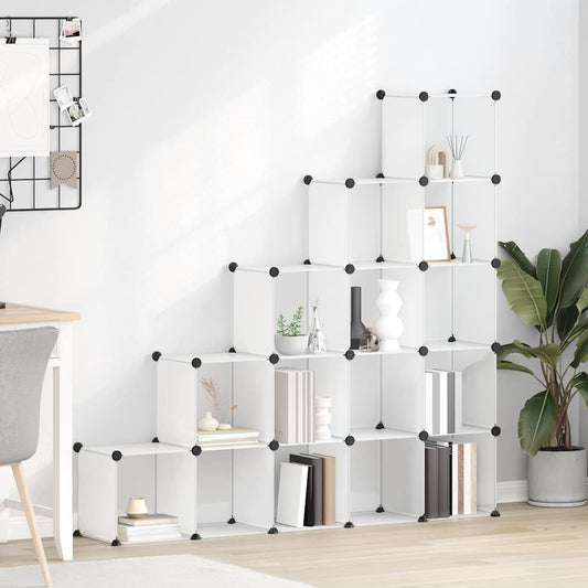 vidaXL Storage Cube Organiser with 15 Cubes Transparent PP