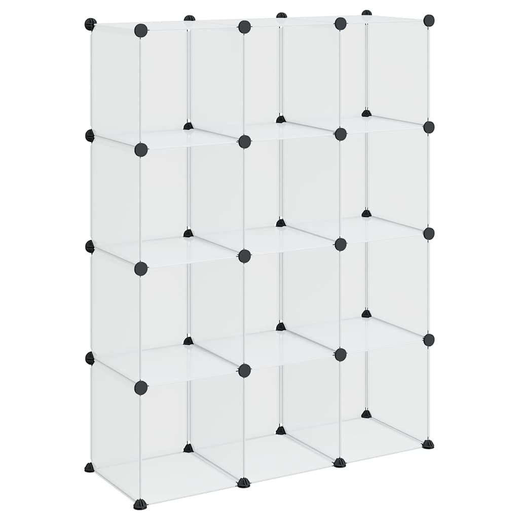 vidaXL Storage Cube Organiser with 12 Cubes Transparent PP