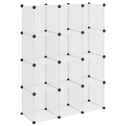 vidaXL Storage Cube Organiser with 12 Cubes Transparent PP