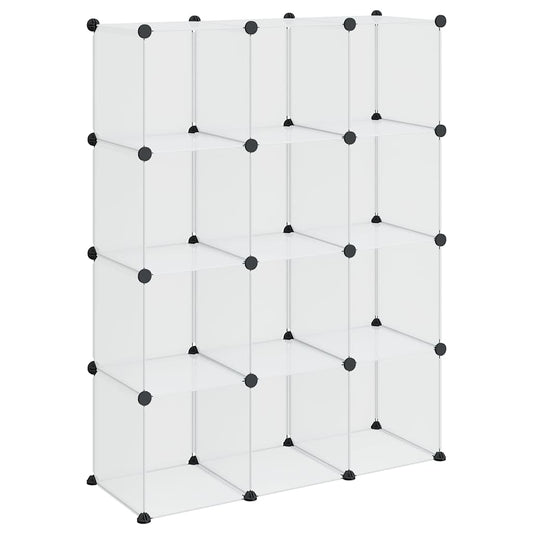 vidaXL Storage Cube Organiser with 12 Cubes Transparent PP