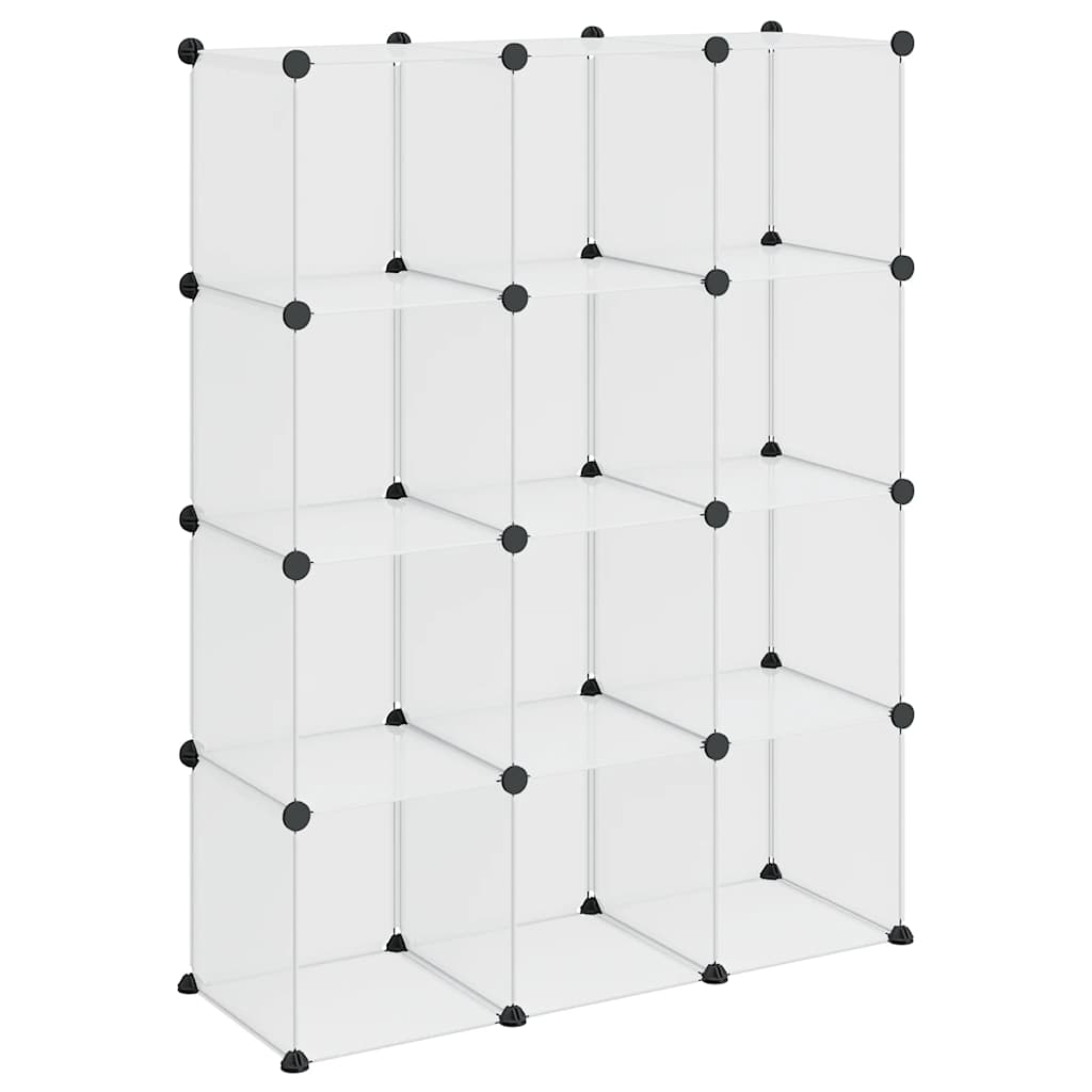 vidaXL Storage Cube Organiser with 12 Cubes Transparent PP