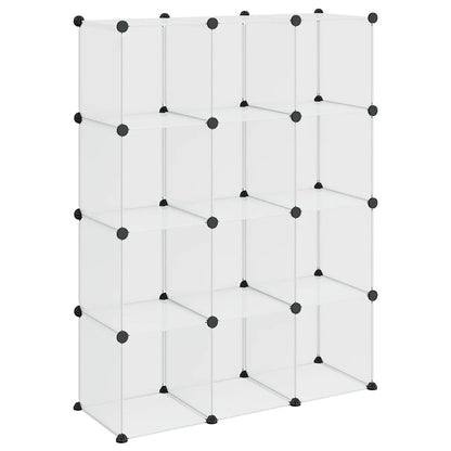 vidaXL Storage Cube Organiser with 12 Cubes Transparent PP