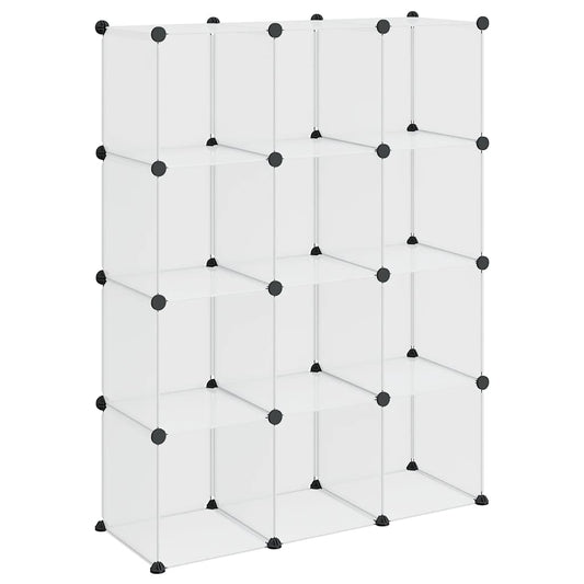 vidaXL Storage Cube Organiser with 12 Cubes Transparent PP