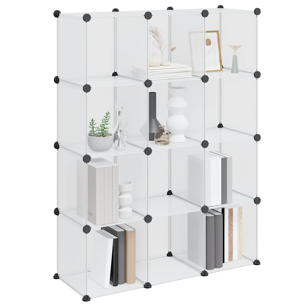 vidaXL Storage Cube Organiser | Transparent | PP Plastic, Steel | Large