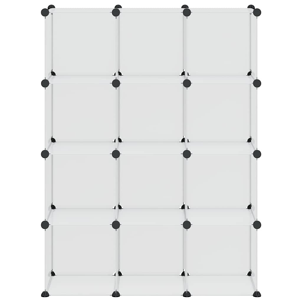 vidaXL Storage Cube Organiser with 12 Cubes Transparent PP