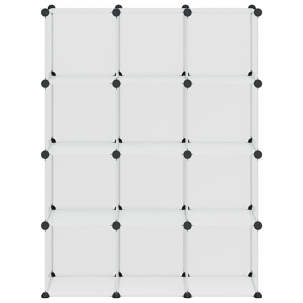 vidaXL Storage Cube Organiser with 12 Cubes Transparent PP