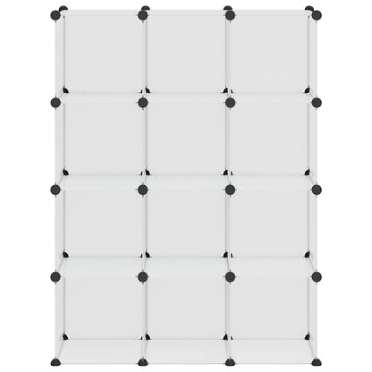 vidaXL Storage Cube Organiser with 12 Cubes Transparent PP