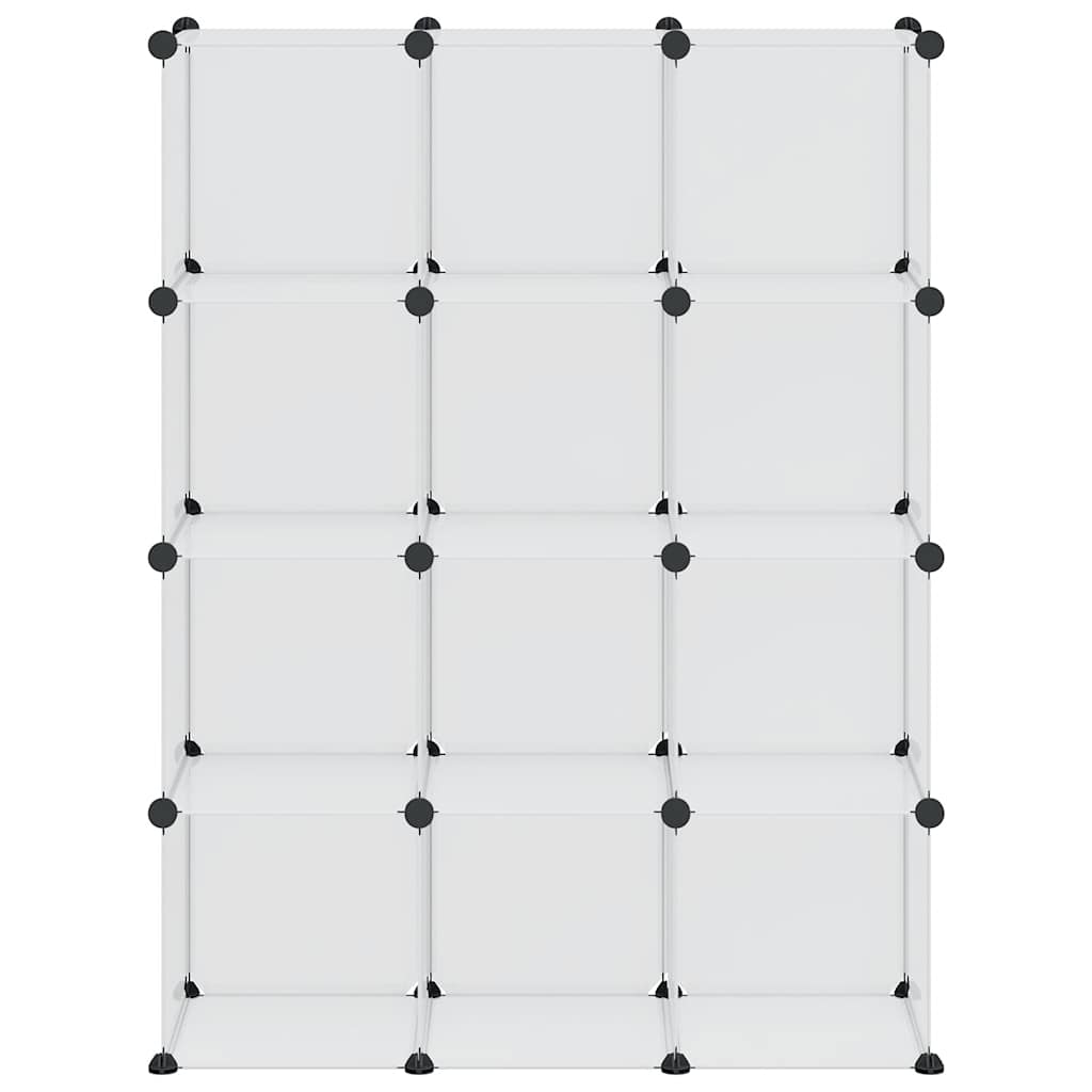 vidaXL Storage Cube Organiser | Transparent | PP Plastic, Steel | Large