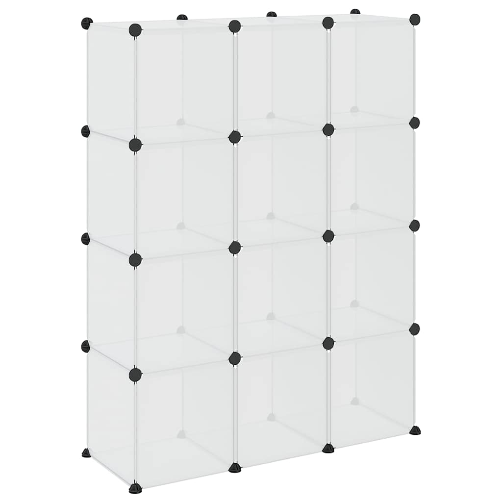 vidaXL Storage Cube Organiser with 12 Cubes Transparent PP