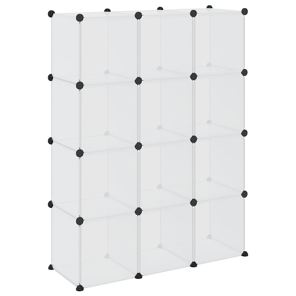 vidaXL Storage Cube Organiser with 12 Cubes Transparent PP