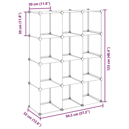 vidaXL Storage Cube Organiser | Transparent | PP Plastic, Steel | Large