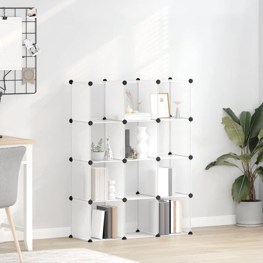 vidaXL Storage Cube Organiser | Transparent | PP Plastic, Steel | Large