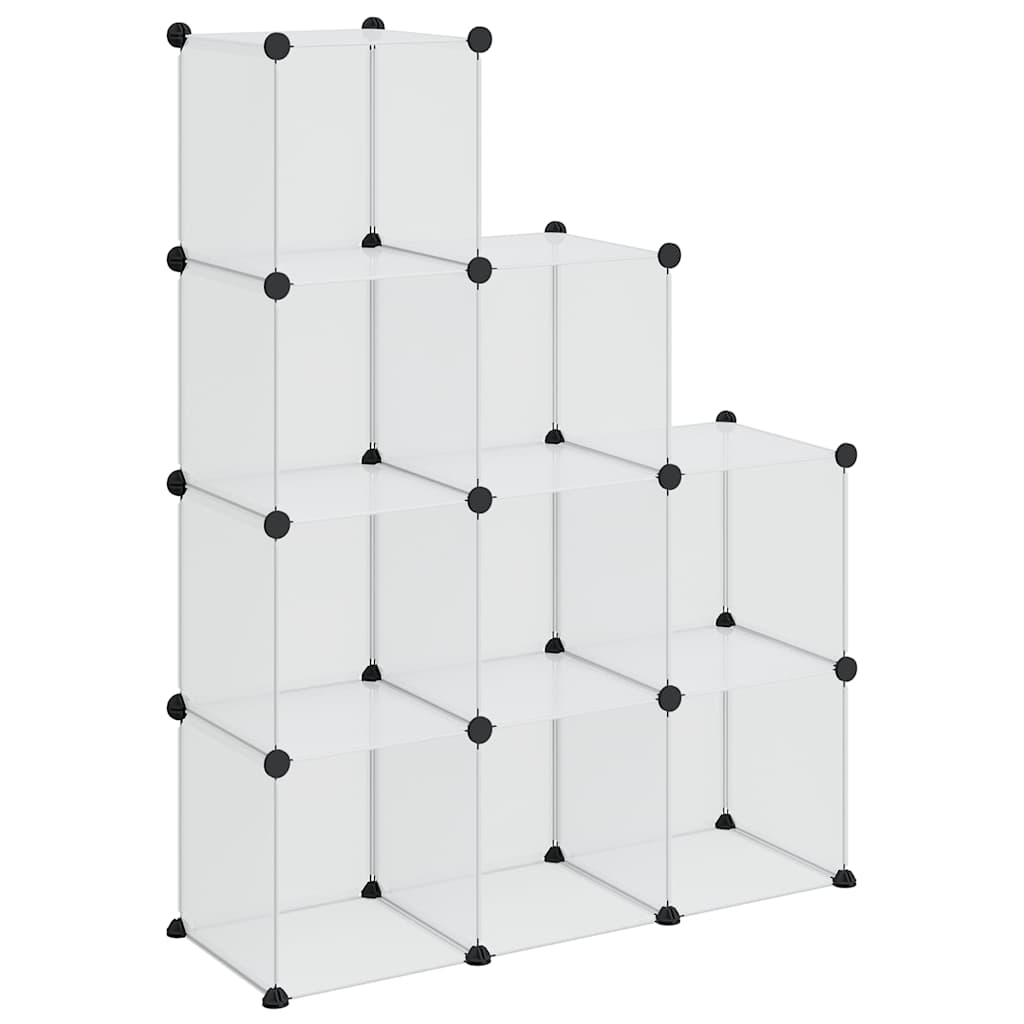vidaXL Storage Cube Organiser with 9 Cubes Transparent PP
