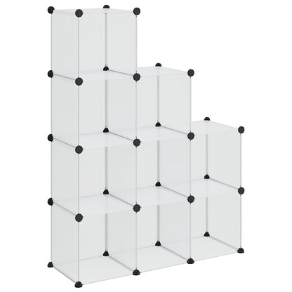 vidaXL Storage Cube Organiser with 9 Cubes Transparent PP