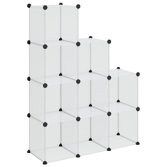vidaXL Storage Cube Organiser with 9 Cubes Transparent PP