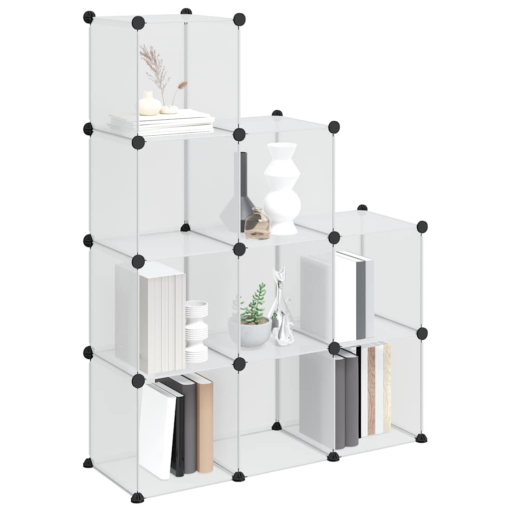vidaXL Storage Cube Organiser with 9 Cubes Transparent PP