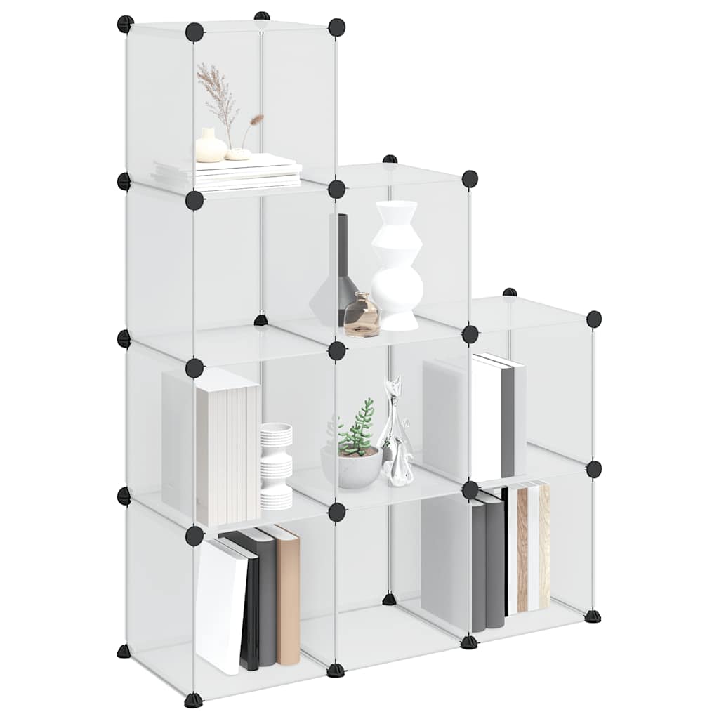 vidaXL Storage Cube Organiser with 9 Cubes Transparent PP