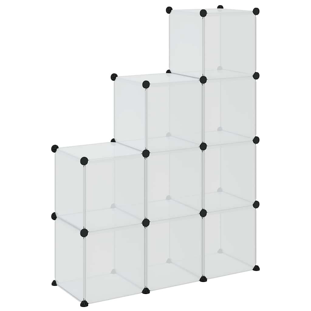 vidaXL Storage Cube Organiser with 9 Cubes Transparent PP