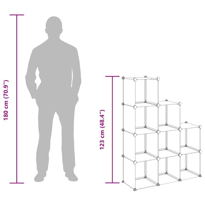 vidaXL Storage Cube Organiser with 9 Cubes Transparent PP