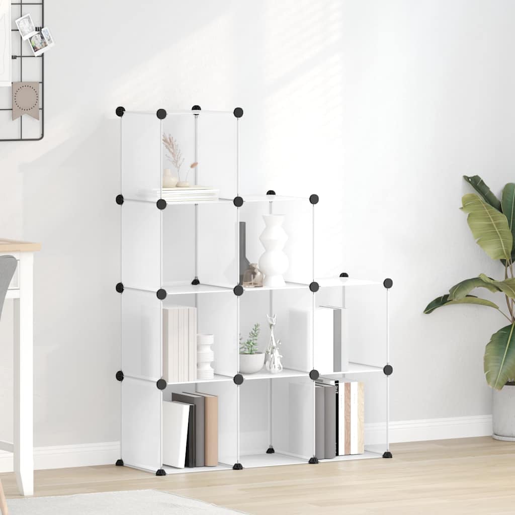 vidaXL Storage Cube Organiser with 9 Cubes Transparent PP