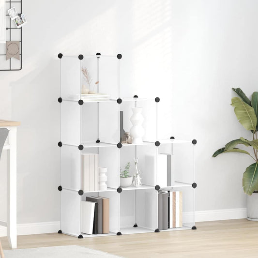 vidaXL Storage Cube Organiser with 9 Cubes Transparent PP