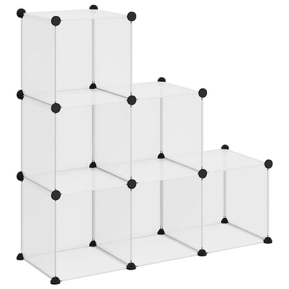 vidaXL Storage Cube Organiser with 6 Cubes Transparent PP