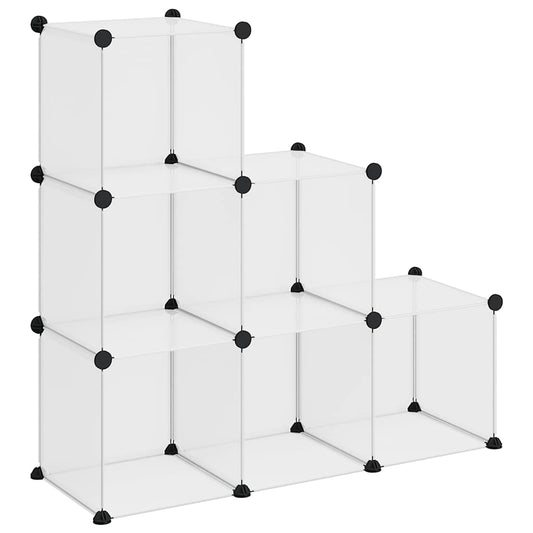 vidaXL Storage Cube Organiser with 6 Cubes Transparent PP