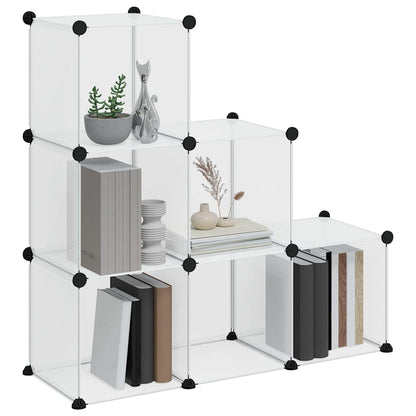 vidaXL Storage Cube Organiser with 6 Cubes Transparent PP