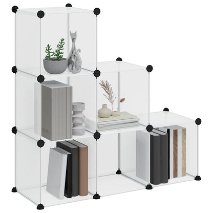 vidaXL Storage Cube Organiser with 6 Cubes Transparent PP