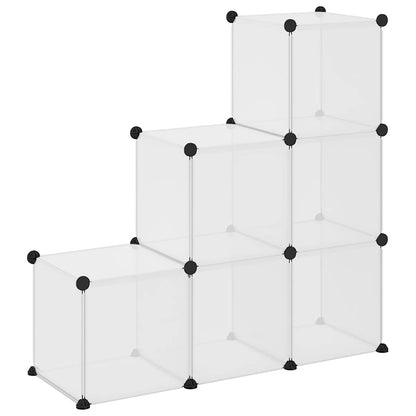 vidaXL Storage Cube Organiser with 6 Cubes Transparent PP