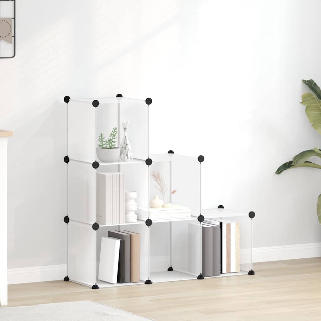 vidaXL Storage Cube Organiser with 6 Cubes Transparent PP