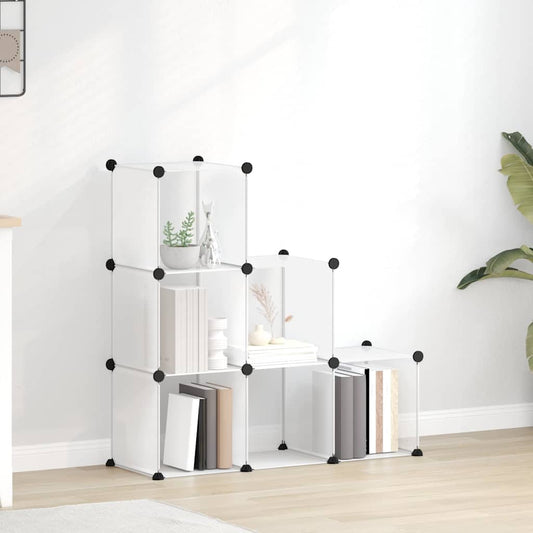 vidaXL Storage Cube Organiser with 6 Cubes Transparent PP