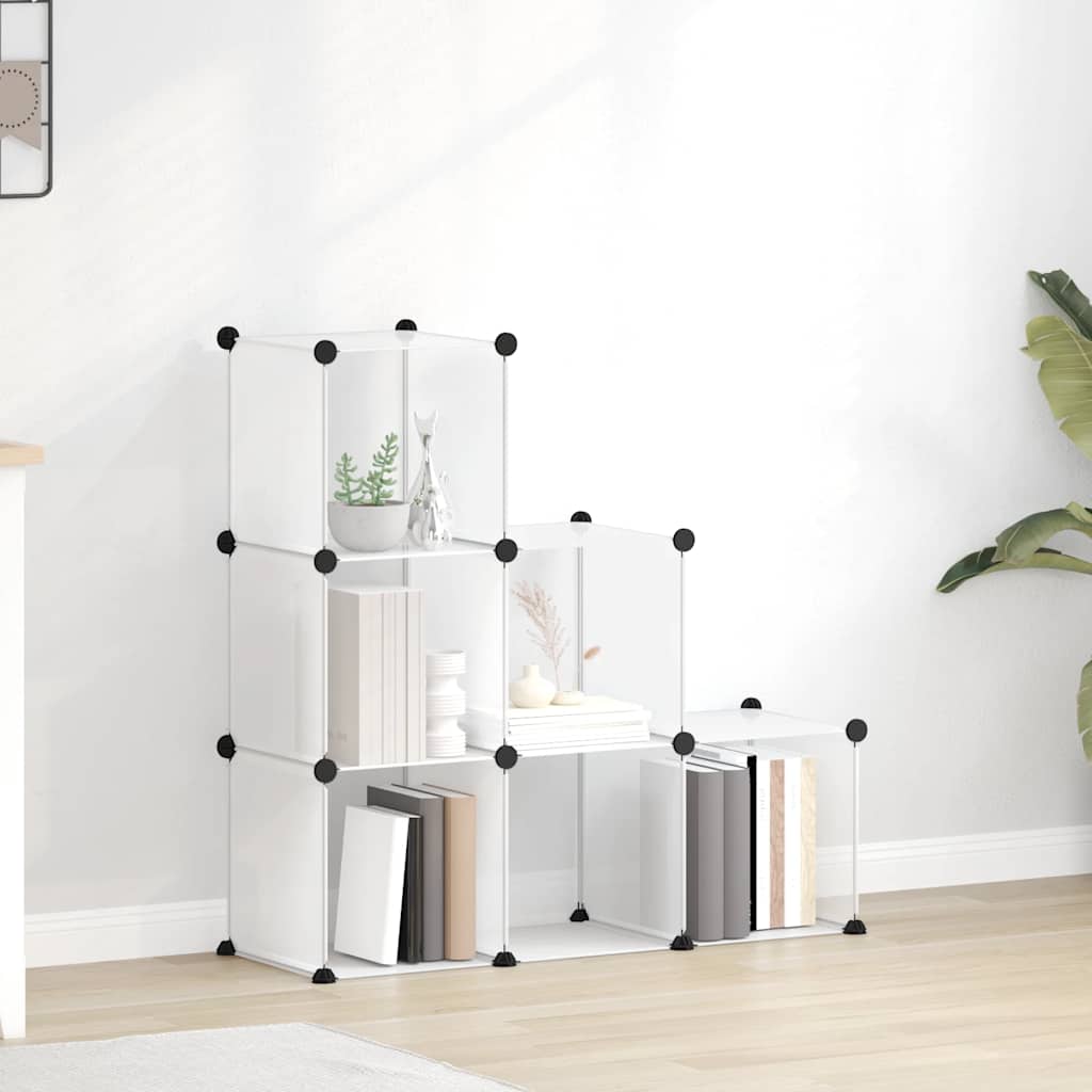 vidaXL Storage Cube Organiser with 6 Cubes Transparent PP