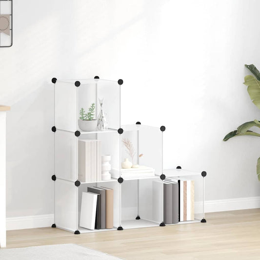 vidaXL Storage Cube Organiser with 6 Cubes Transparent PP